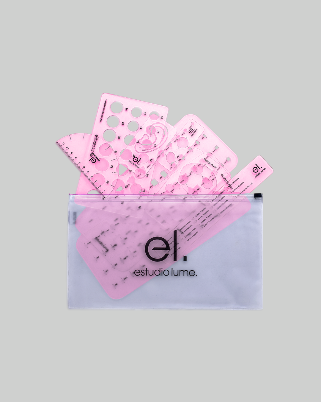 KIT GABARITOS ROSA 8 RÉGUAS